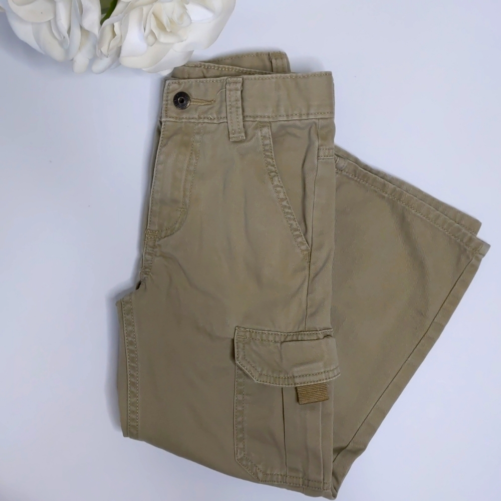 WRANGLER Cargo Pants Khaki Boys Size 5 Slim adjustable waist
